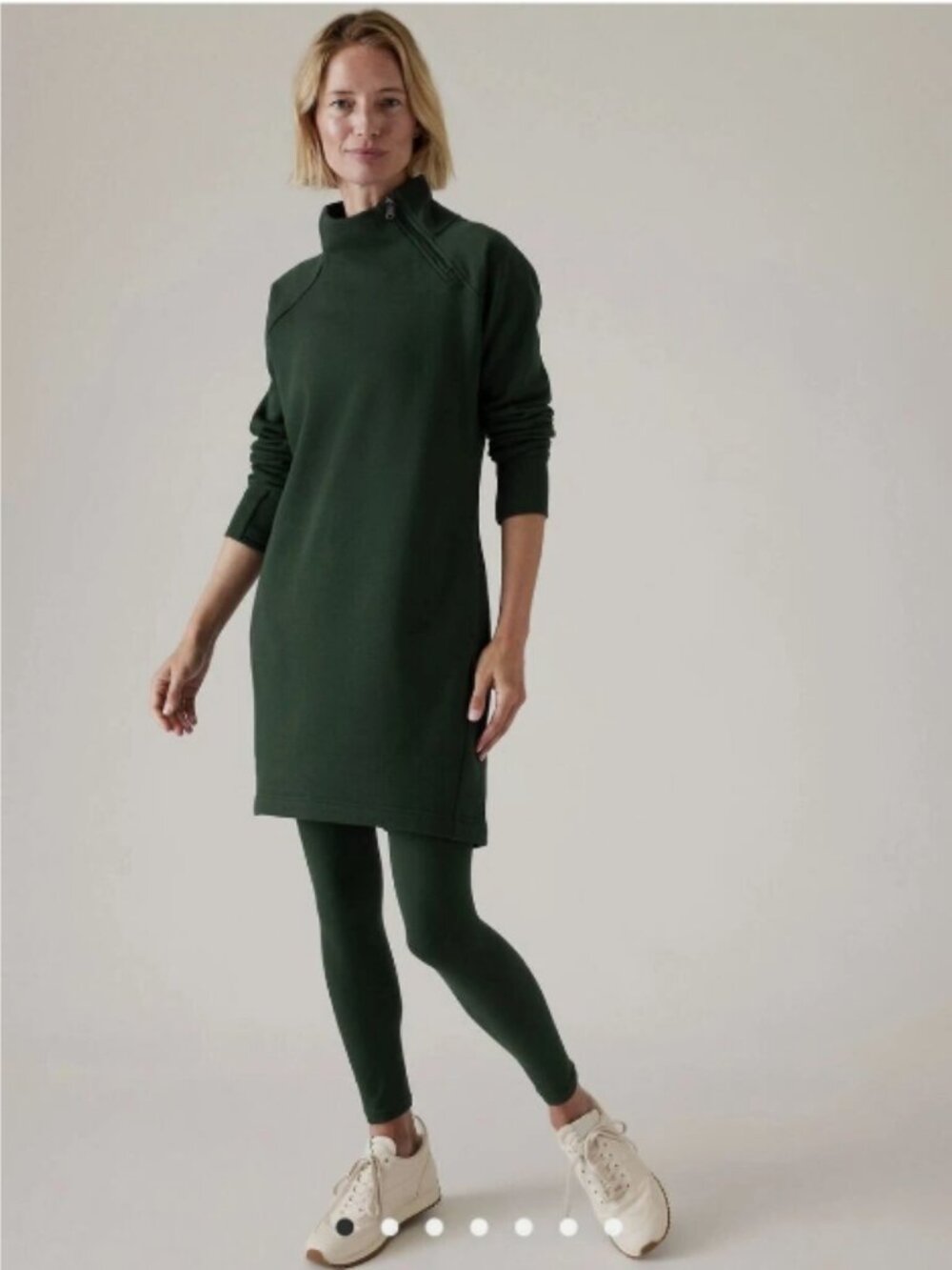 Athleta Dark Green Cozy Karma Sweatshirt Dress Size XL